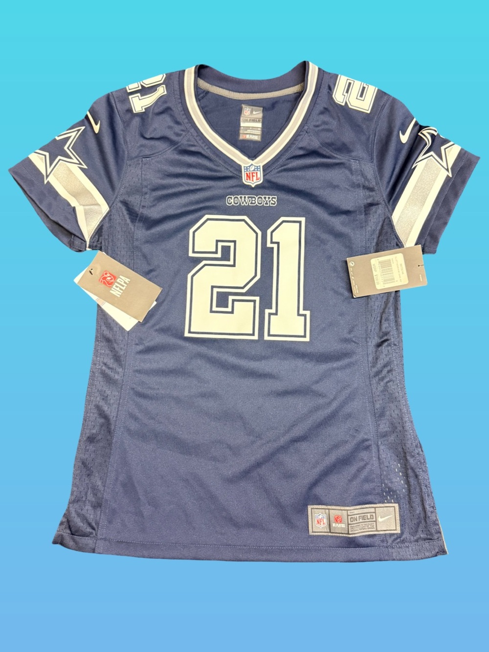 Nike Cowboys Ezekiel Elliot  Women’s #21 Jersey - Navy & White Size Small